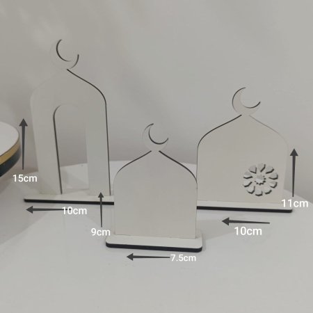 تحف رمضانية خشب ~ طقم 3 قطع ~