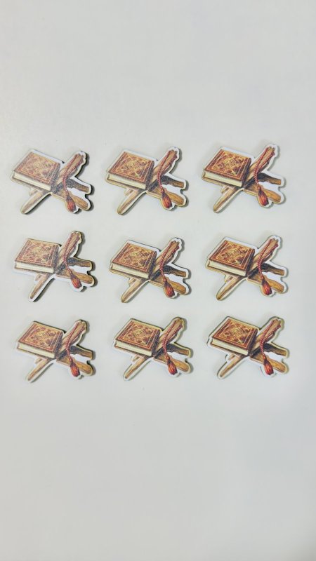 ثيمات خشبية طباعة UV (3.7 سم) ~ 10 قطع ~