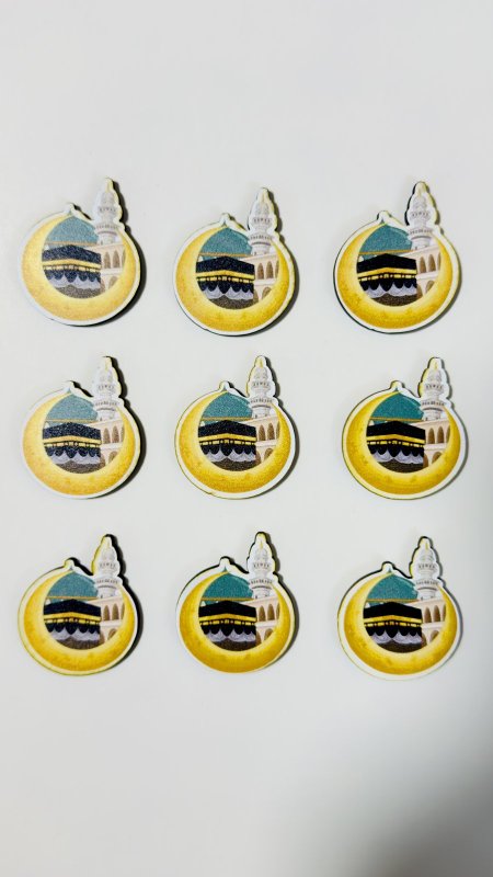 ثيمات خشبية طباعة UV (3.7 سم) ~ 10 قطع ~