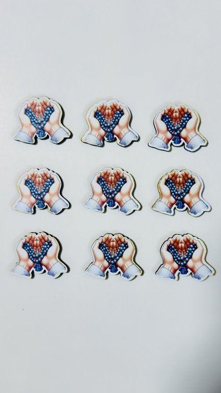 ثيمات خشبية طباعة UV (3.7 سم) ~ 10 قطع ~