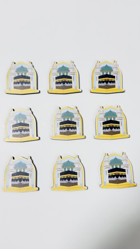 ثيمات خشبية طباعة UV (3.7 سم) ~ 10 قطع ~