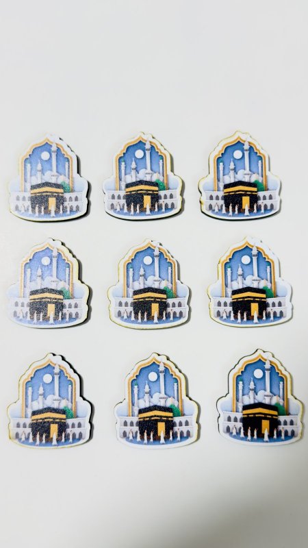 ثيمات خشبية طباعة UV (3.7 سم) ~ 10 قطع ~