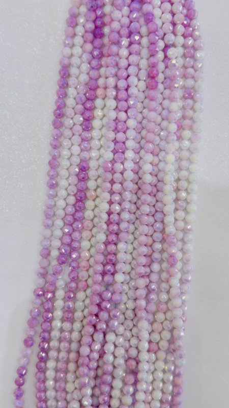 خرز كرستال زجاج مضلع موج ( 8 ملم )