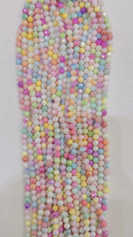 خرز كرستال زجاج مضلع موج ( 8 ملم )