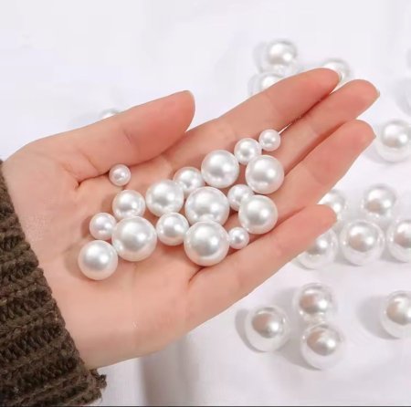 خرز لولو ابيض 14mm (مثقوب)