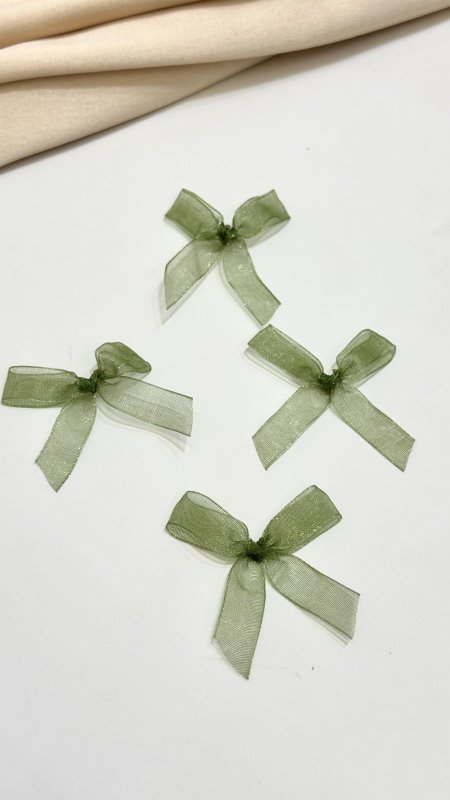 ببيونه شيفون ( زيتي فاتح ) عرض 1 سم