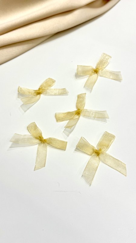 ببيونه شيفون ( ذهبي ) عرض 1 سم