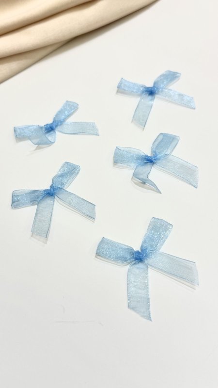 ببيونه شيفون ( ازرق ) عرض 1 سم