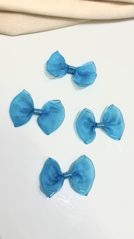 ببيونه شيفون ( ازرق ) عرض 4 سم