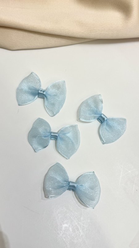 ببيونه شيفون ( ازرق فاتح ) عرض 4 سم