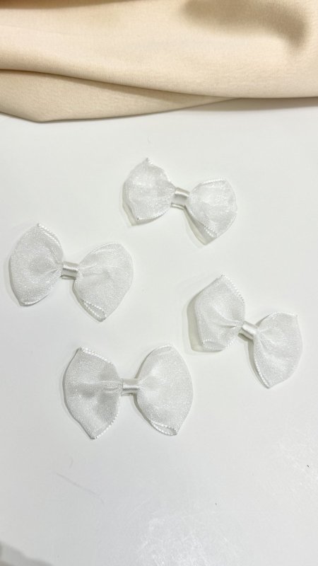 ببيونه شيفون ( ابيض ) عرض 4 سم