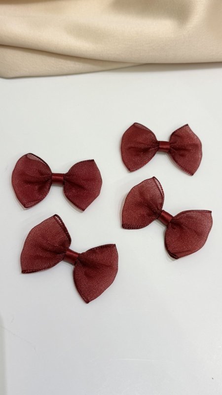 ببيونه شيفون ( خمري ) عرض 4 سم