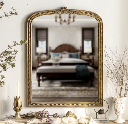 مرآه مستطيل معدن نحاسي معتق كود 34