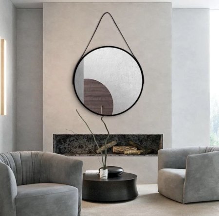 مرآه حجم كبير اطار جلد ( كود 35 )