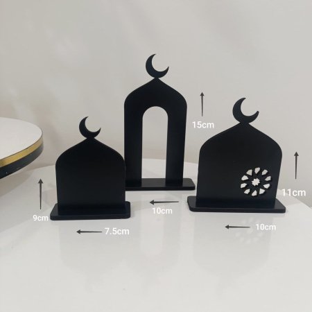 تحف رمضانية خشب ~ طقم 3 قطع ~