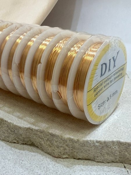 سلك نحاسي ذهبي فاتح ( اصلي )