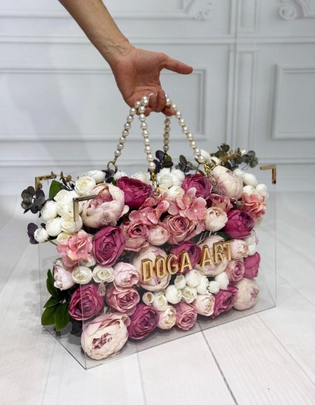 شنطة اكريلك يد لولو & كرستال ( 30*19*21 )