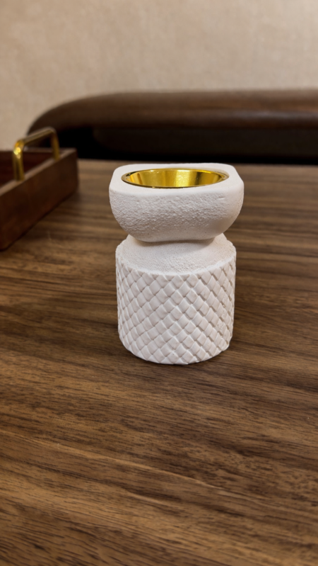 مباخر حجر (ابيض) & علبة pvc شفافة 9*6*6