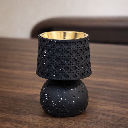 مباخر حجر (اسود مونس) & علبة pvc شفافة 9*6*6