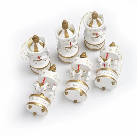 لعبة الحصان خشب ( أبيض ) - 6 قطع