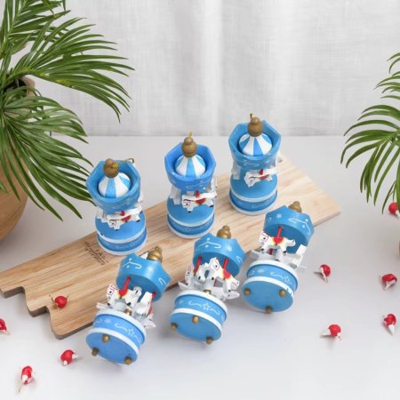 لعبة الحصان خشب ( ازرق ) - 6 قطع