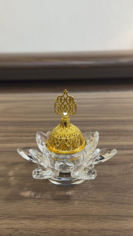 مباخر كرستال وردة ~ قاعدة دوارة ~ ( 16*6.5 سم )