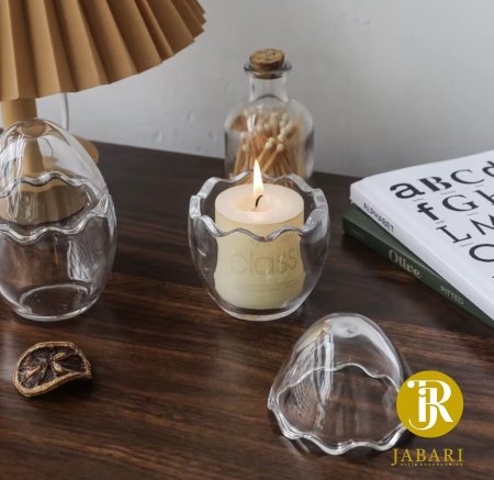 وعاء زجاجي شكل بيضة ( 7.5*11 سم )