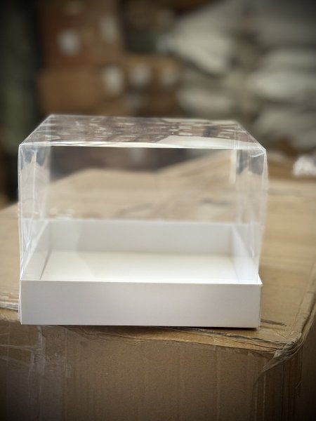 علب تغليف كرتون مع غطاء شفاف حجم 15*20*20
