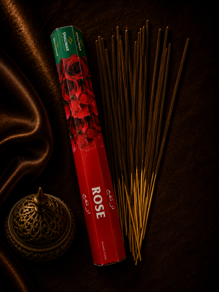 اعواد بخور SHALIMAR سداسي ( روز ) 20 عود * 23 سم