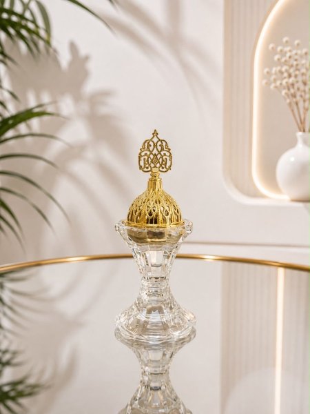 مباخر كرستال ذهبي ( 16*6.5 سم )