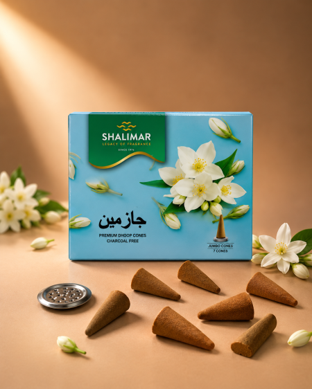 اقماع بخور SHALIMAR ( جازمين ) 7 قمع & قاعدة معدن