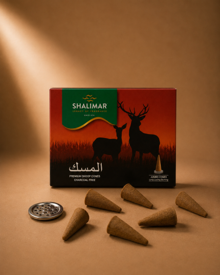 اقماع بخور SHALIMAR ( المسك ) 7 قمع & قاعدة معدن