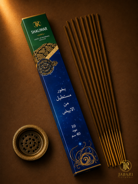 اعواد بخور SHALIMAR مستطيل 2 ساعة ( عود ال الابيض ) 10 عود * 40 سم