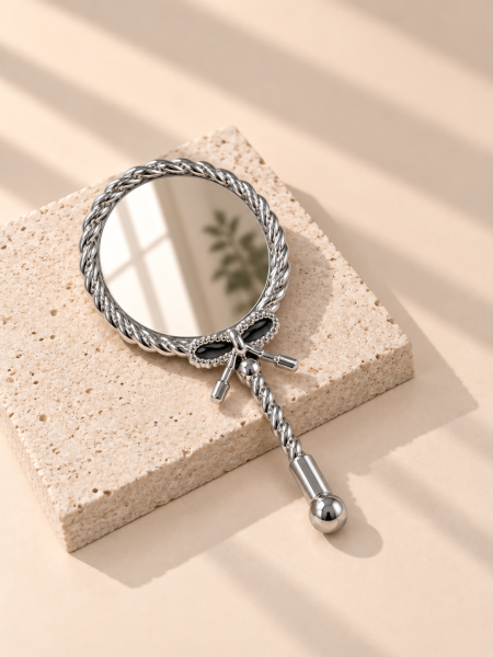 مراية بلاستيك فضي - 15cm