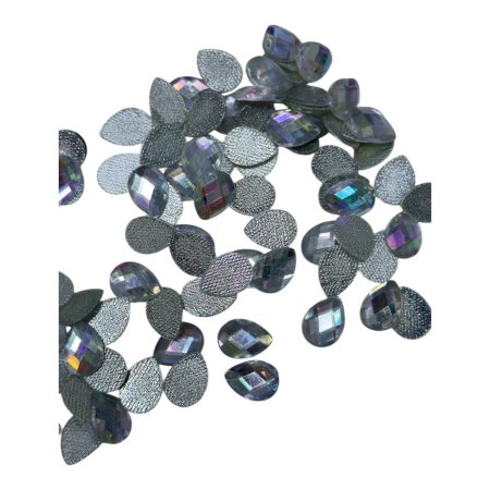 خرز كرستال بلاستيك 1.8*1.3 سم ~ كود 005( 100 قطعة )