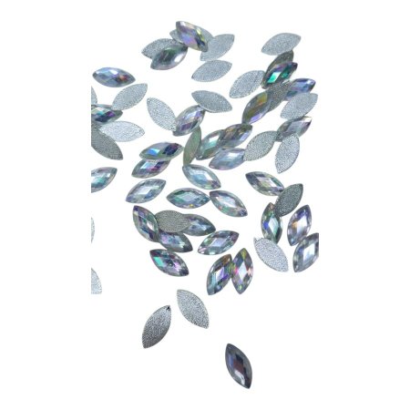 خرز كرستال بلاستيك 2.5*1.2 سم ~ كود 007( 100 قطعة )