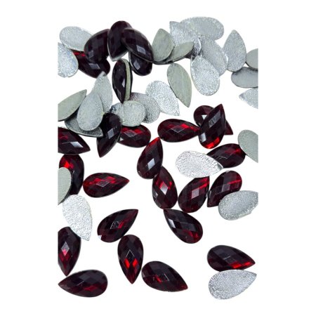 خرز كرستال بلاستيك 3*1.5 سم ~ كود 008 ( 100 قطعة )