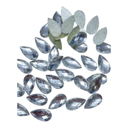 خرز كرستال بلاستيك 3*1.5 سم ~ كود 009 ( 100 قطعة )