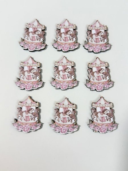 ثيمات خشبية طباعة UV (3.7 سم) ~ 10 قطع ~