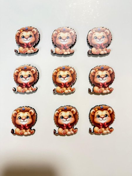 ثيمات خشبية طباعة UV (3.7 سم) ~ 10 قطع ~