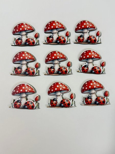 ثيمات خشبية طباعة UV (3.7 سم) ~ 10 قطع ~