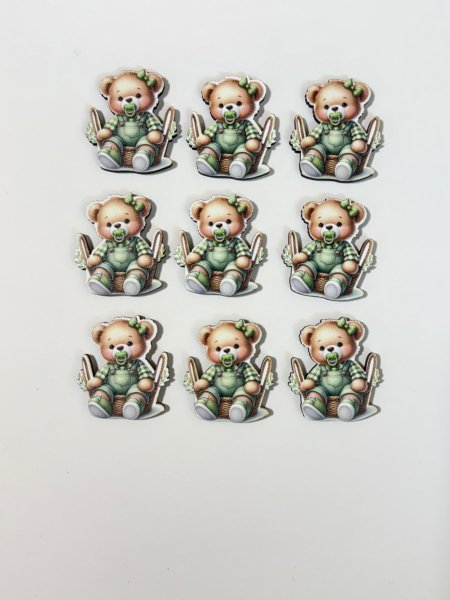 ثيمات خشبية طباعة UV (3.7 سم) ~ 10 قطع ~