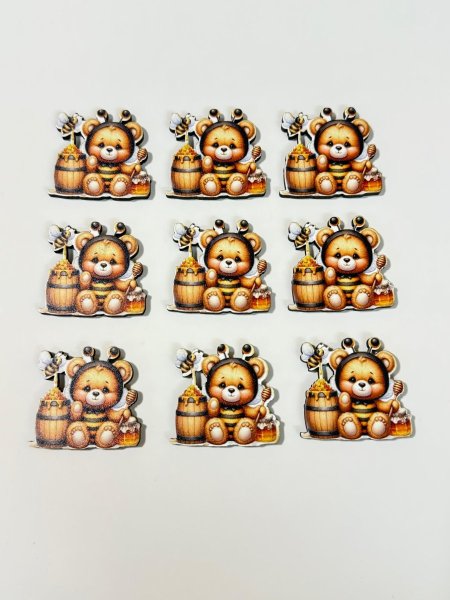 ثيمات خشبية طباعة UV (3.7 سم) ~ 10 قطع ~