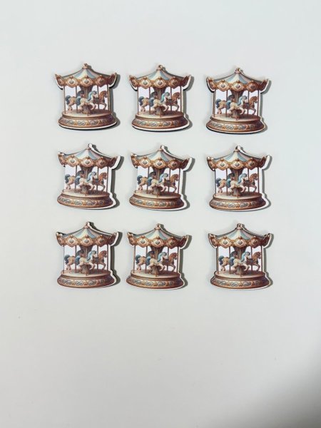 ثيمات خشبية طباعة UV (3.7 سم) ~ 10 قطع ~