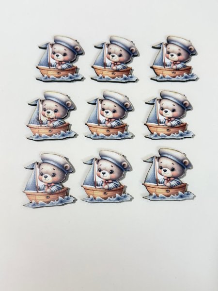 ثيمات خشبية طباعة UV (3.7 سم) ~ 10 قطع ~