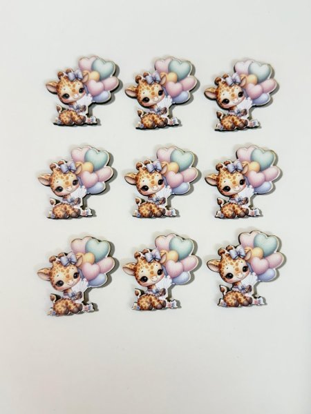 ثيمات خشبية طباعة UV (3.7 سم) ~ 10 قطع ~