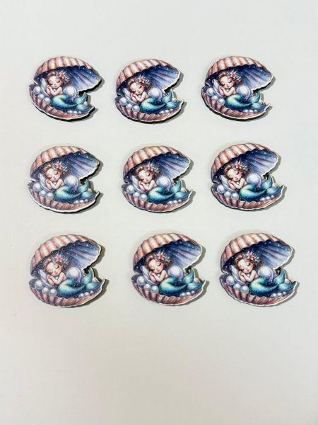 ثيمات خشبية طباعة UV (3.7 سم) ~ 10 قطع ~