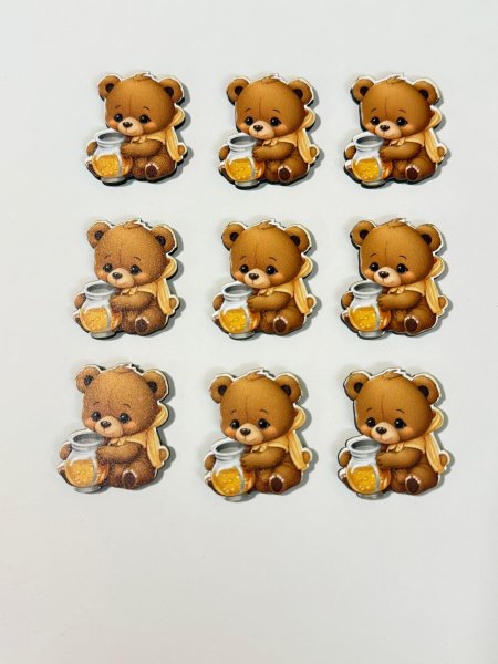 ثيمات خشبية طباعة UV (3.7 سم) ~ 10 قطع ~