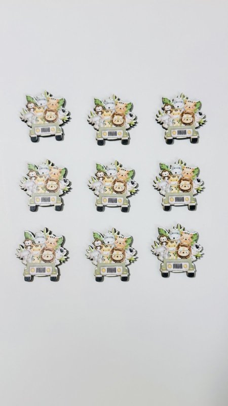 ثيمات خشبية طباعة UV (3.7 سم) ~ 10 قطع ~