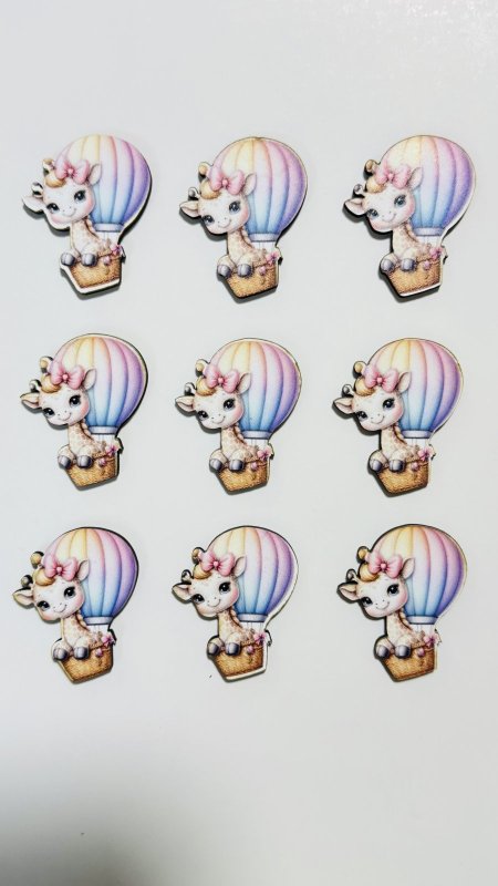 ثيمات خشبية طباعة UV (3.7 سم) ~ 10 قطع ~